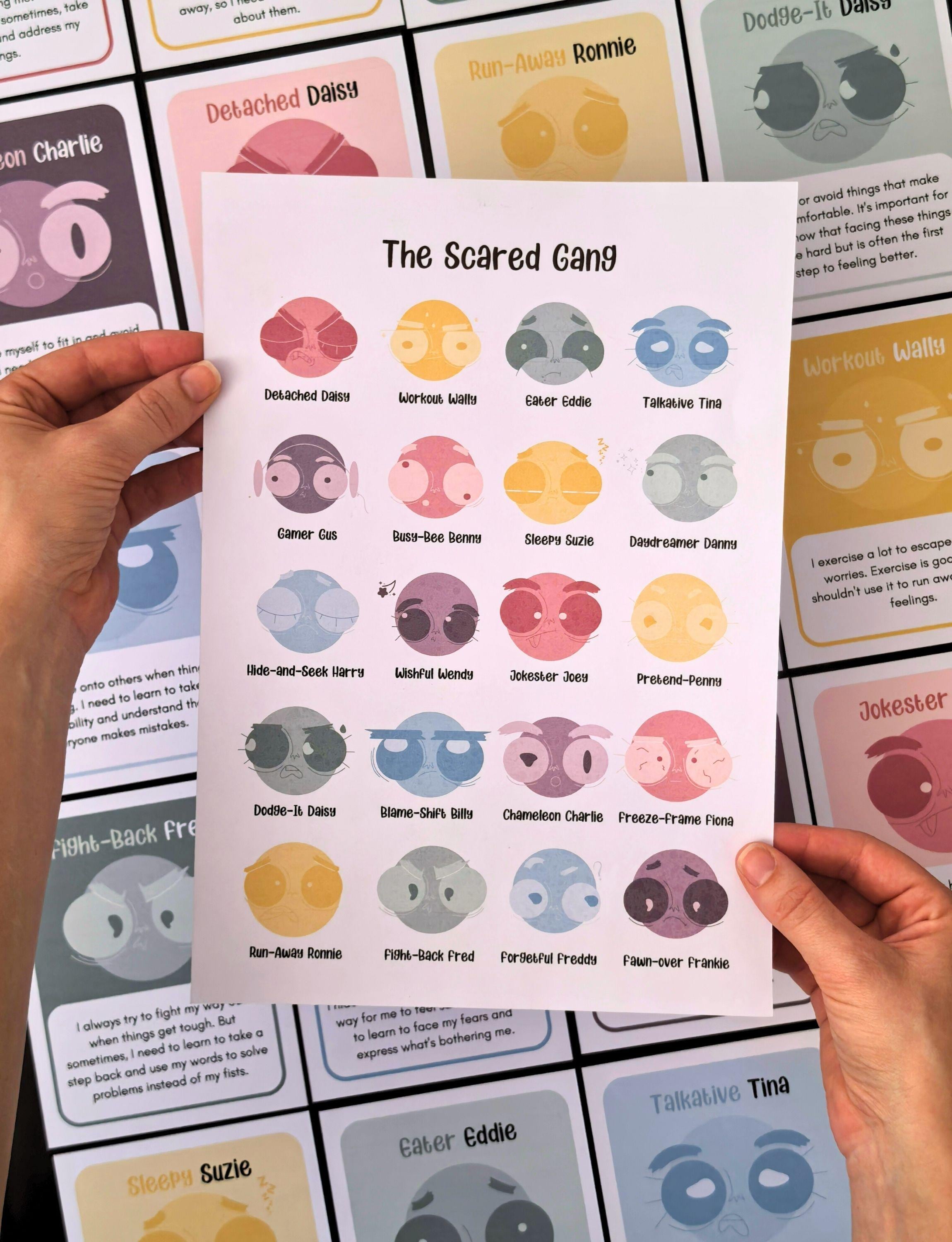 Trauma Reaction Cards for Kids, Identifying Trauma Survival Patterns ...