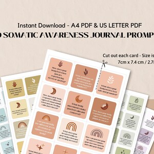 Somatic Awareness Journal Prompts, PTSD Therapy Cards (Digital Download) image 5