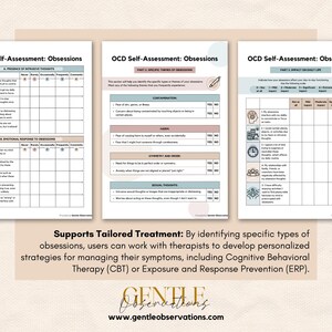 OCD Obsessions Self-assessment, OCD Worksheets, Obsessive Compulsive ...