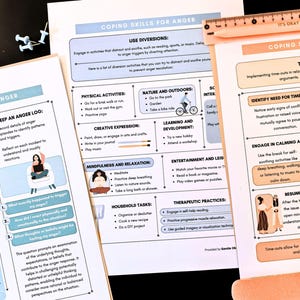 Schede e foglietti riassuntivi per gestire la rabbia, gestione della rabbia per adolescenti e adulti, regolazione emotiva, guarigione dei problemi di rabbia, consapevolezza di sé immagine 10