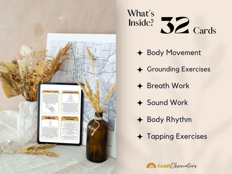Somatic Therapy Cards: Nervous System Coping Skills (Instant Download) image 2