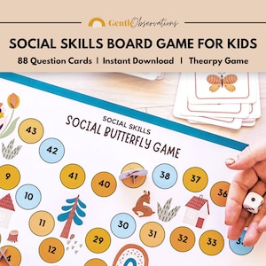 Jogo de terapia de habilidades sociais para crianças, cartões de perguntas para quebrar o gelo, jogo de aprendizagem socioemocional de terapia de grupo de conselheiros escolares, auxílio para ansiedade