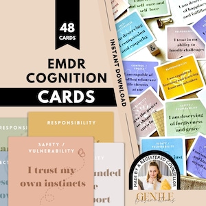 EMDR Therapiekarten: Kognitive Defusion Affirmationen - Digitaler Download