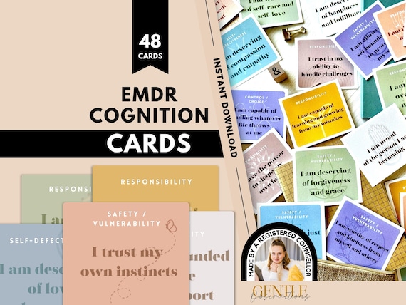 EMDR Therapy Cards: Cognitive Defusion Affirmations - Digital Download