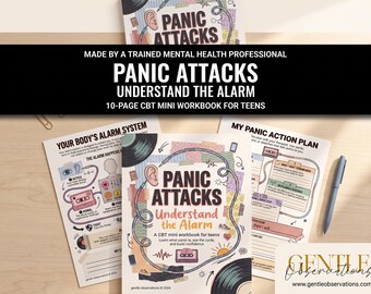Teen Panic Attack CBT Workbook, 10-Page Printable PDF, Anxiety Workbook, Panic Cycle Map, Teen Anxiety & Panic Attack Workbook
