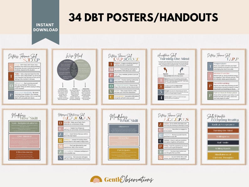 DBT Therapy Mega Bundle, Worksheets, Flashcards, Journal (Digital Download) image 9