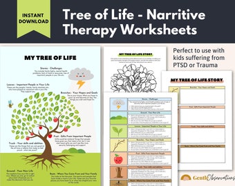 narrative therapy tree of life for trauma ptsd school etsy