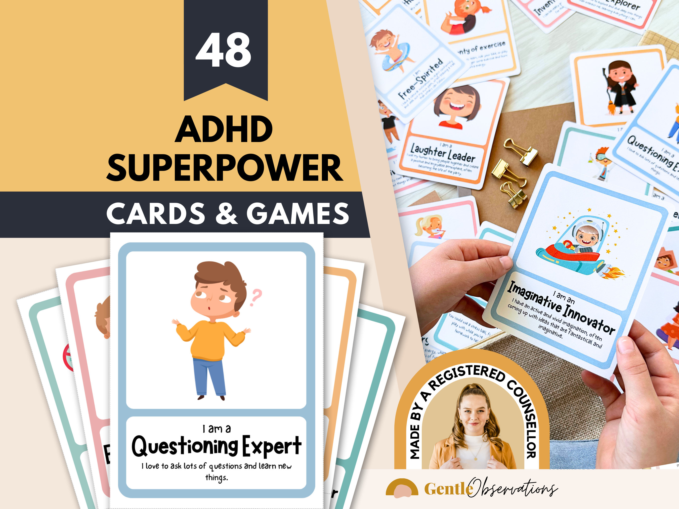 ADHD Superpower Coping Skill Affirmation Flashcards, Executive ...