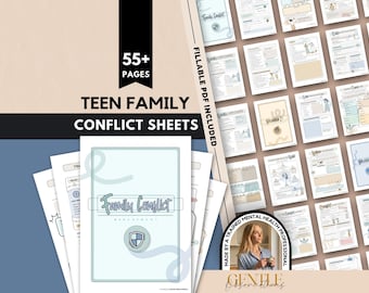 Parent and Teen Family Conflict Worksheets for Positive Communication and Trust Building - PDF Download