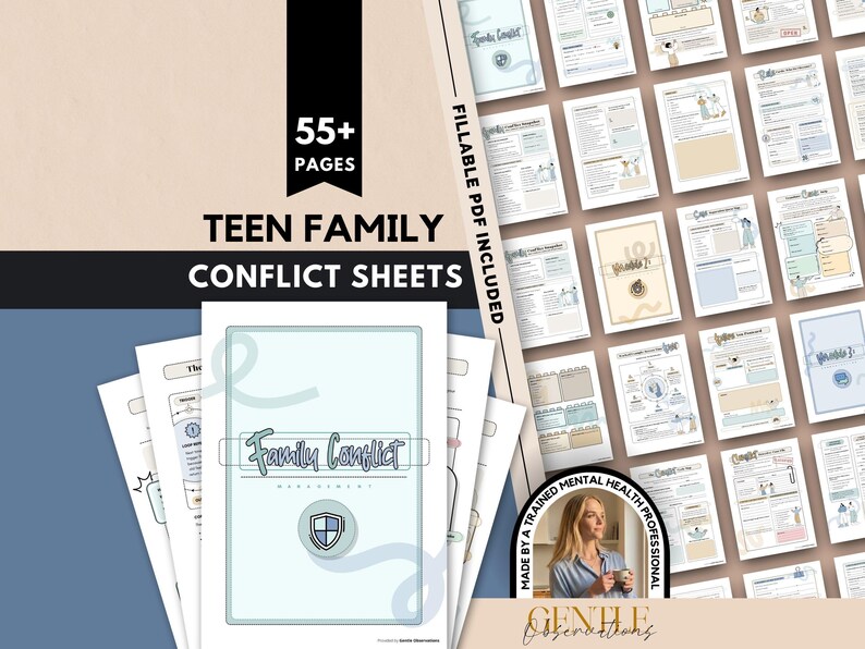 Parent and Teen Family Conflict Worksheets for Positive Communication ...