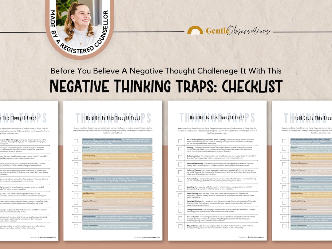Challenging Negative Thoughts Checklist for Identifying Cognitive