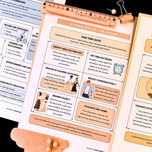 Schede e foglietti riassuntivi per gestire la rabbia, gestione della rabbia per adolescenti e adulti, regolazione emotiva, guarigione dei problemi di rabbia, consapevolezza di sé immagine 11