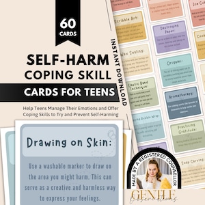 Self-Harm Coping Skill Cards for Teens - Depression and Anxiety Support
