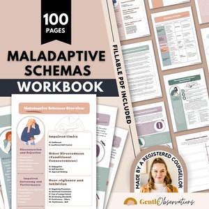 Maladaptive Schemas Workbook & Schematherapie Arbeitsblätter, Arbeitsblätter zurSchematherapie, Sucht nach Abbruch, sozialer Isolation, Verstrickung, Scheitern und mehr