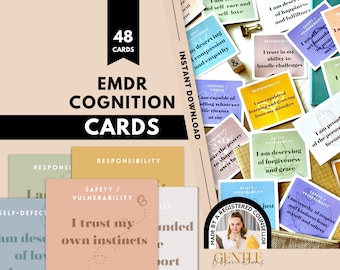 EMDR Therapy Cards: Cognitive Defusion Affirmations - Digital Download