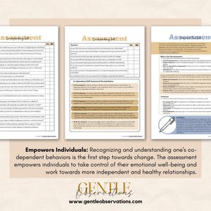 Codependent Relationships Self-Assessment for Identifying Codependent Behaviors and Traits, Codependency Therapy Worksheets, Self-Awareness image 5