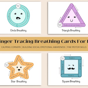 Finger Tracing Mindfulness Coping Skill Breathing Cards for Kids Calm ...
