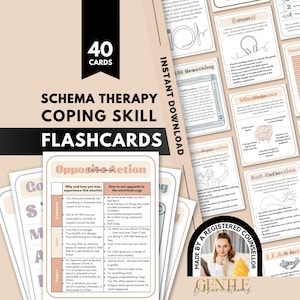Schema Therapy Coping Skill Cards Include: DBT Skills, Somatic Therapy, Reparenting Scripts, Goal Setting, Journal Prompts, Breathing & More