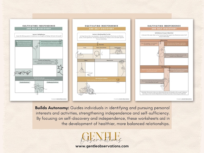 Self-Awareness Worksheets for Co-Dependent Relationships, Finding Yourself In Co-Dependent Relationships, Codependency Therapy Worksheets image 5