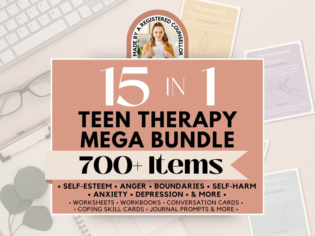 Teen Therapy Mega Bundle for Depression, Anger Management, Self-harm ...