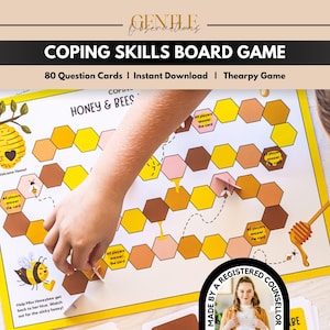 Bewältigungsfähigkeitstherapie-Brettspiel, Gruppentherapiespiel, soziales emotionales Lerntherapiespiel für Schulbetreuer, Sozialarbeiter, Lehrer Bild 1