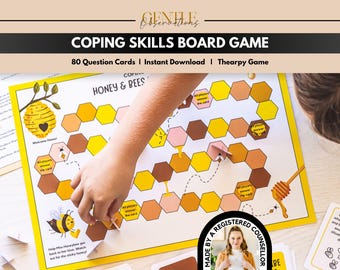 Coping Skill Therapy Board Game, Group Therapy Game, Social Emotional Learning Therapy Game for School Counselors, Social Workers, Teachers