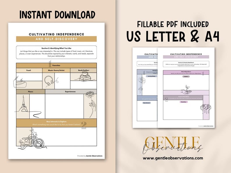 Self-Awareness Worksheets for Co-Dependent Relationships, Finding Yourself In Co-Dependent Relationships, Codependency Therapy Worksheets image 7