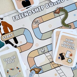 Juego de mesa de habilidades sociales y amistad para niños, aprendizaje socioemocional, comunicación asertiva, resolución de conflictos, terapia de grupo y relaciones saludables. imagen 4