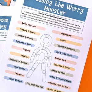 Cuaderno de ejercicios para la ansiedad infantil "El Monstruo de la Preocupación", Cuaderno de ejercicios para la ansiedad infantil en el ámbito de la orientación escolar, Habilidades para afrontar la ansiedad infantil en rincones tranquilos. imagen 9