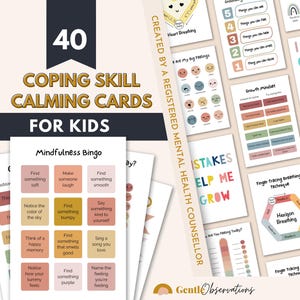 Anxiety, Depression, PTSD/Trauma and Kids Coping Skills Cards Bundle, DBT Skills, CBT Techniques, Breathing Scripts, Cognitive Distortions image 8