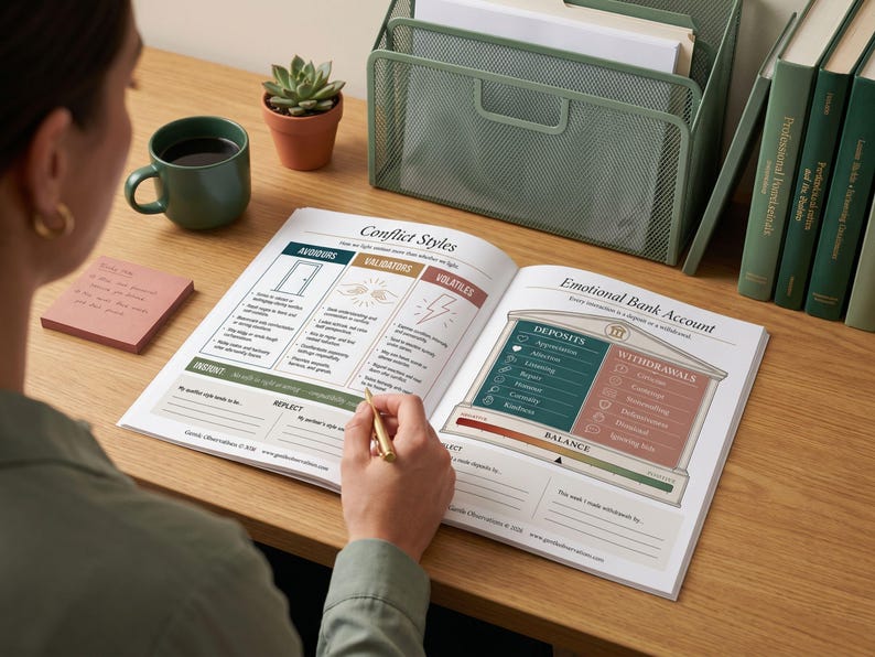 Gottman Method Couples Therapy Workbook, Relationship Counseling Printable, Marriage Communication and Conflict Resolution Tool image 7