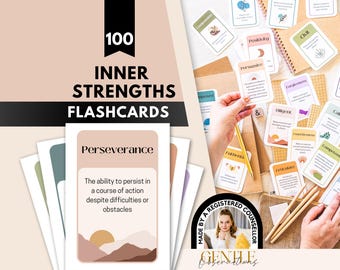Strengths Based Cards Inner Strength Worksheets Self-Esteem Tool Resilience Worksheets Personal Growth Group Therapy Activity Teen CBT Tool