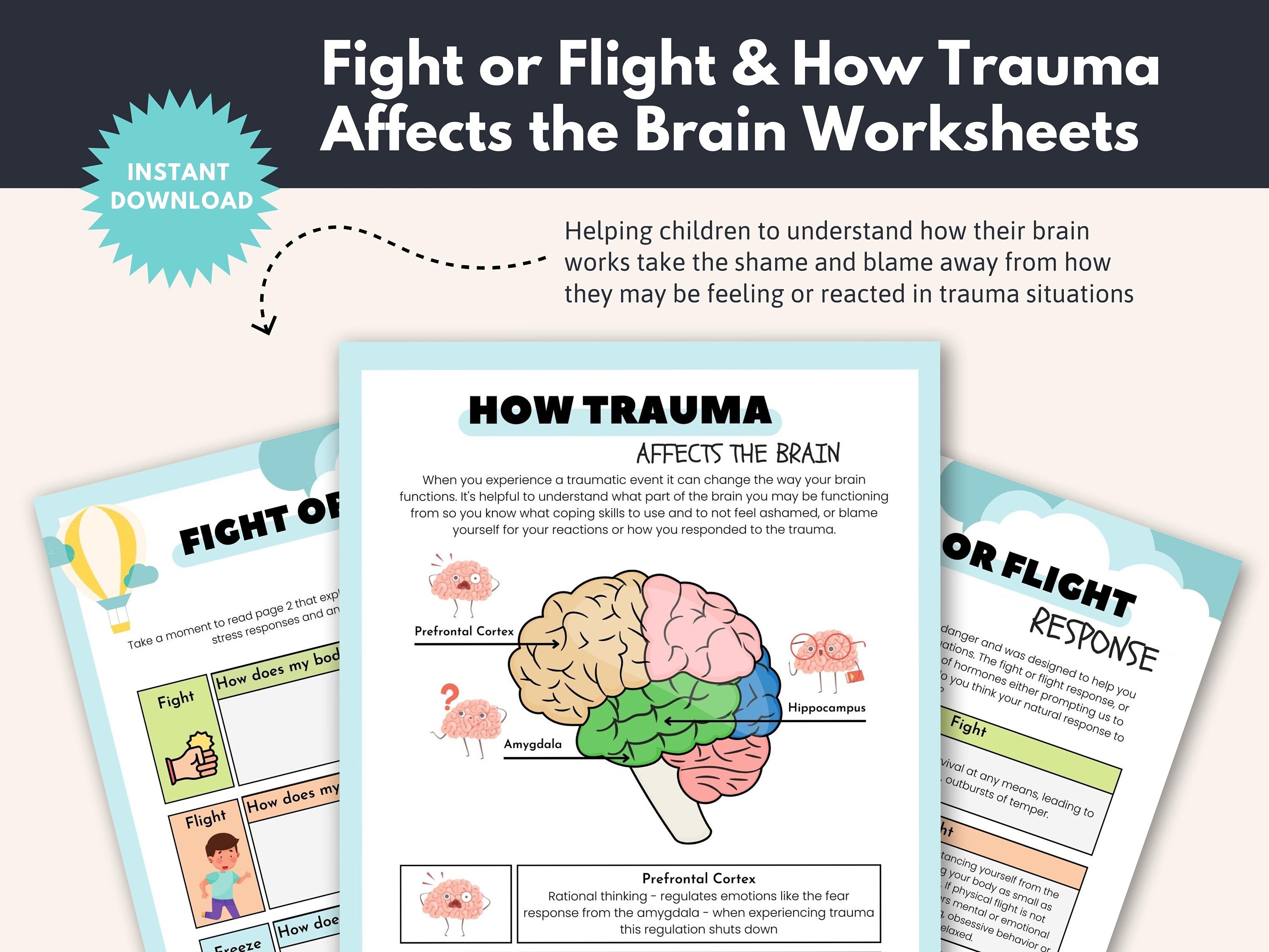 Trauma Therapy Worksheets for Kids PTSD Anxiety Relief - Etsy Australia