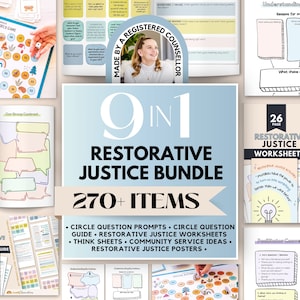 Restorative Justice Bundle, Talking Circle, Conflict Resolution, School Counselors, Social Workers, SEL, Class Management, Growth Mindset