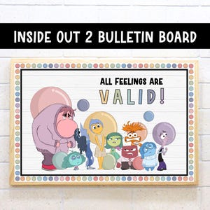 Inside Out 2 Bulletin Board Kit for School Counselors, Classroom Bulletin Board Decor, Social Emotional Learning, Coping Skills Therapy Tool