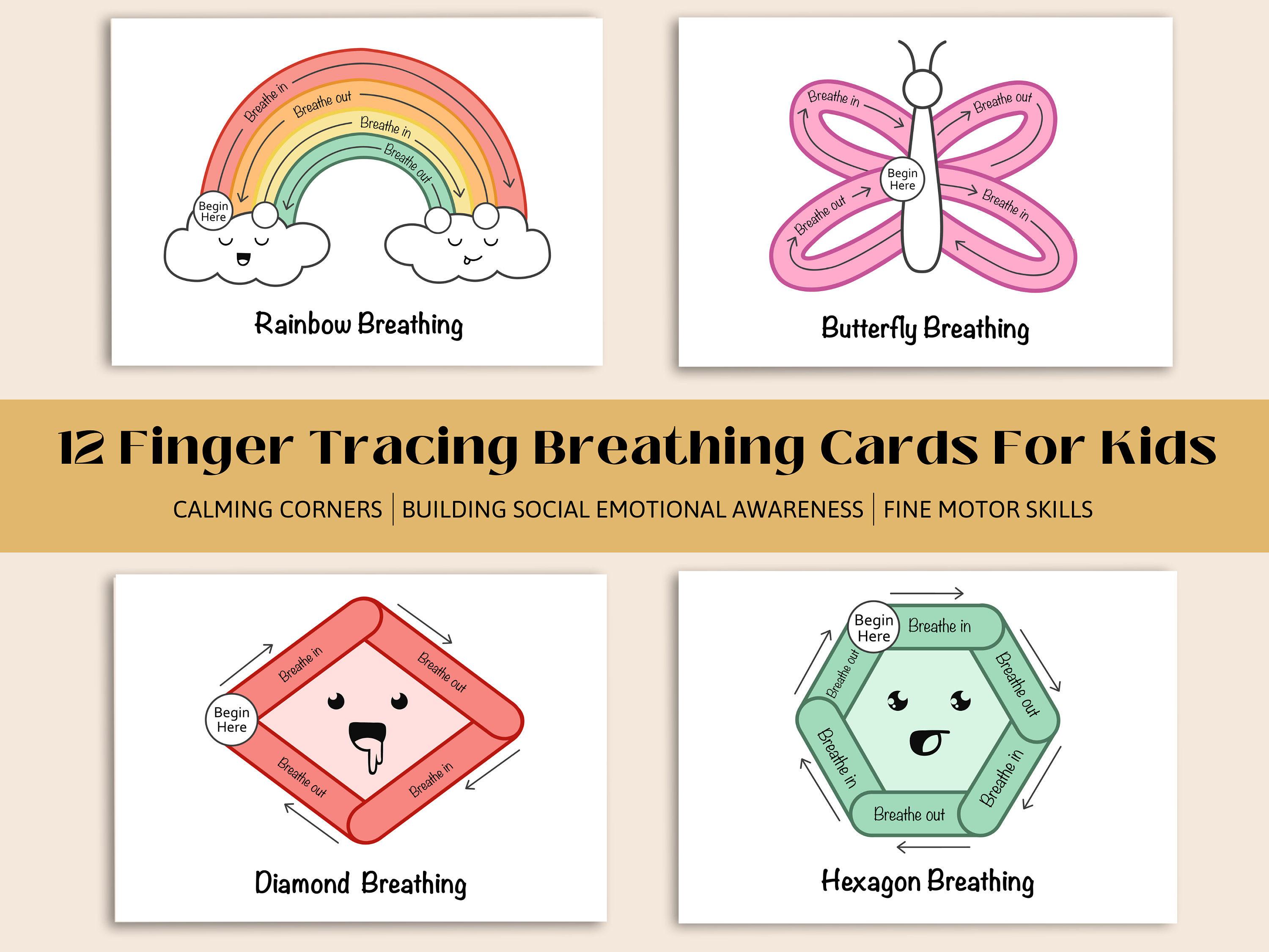 Finger Tracing Mindfulness Coping Skill Breathing Cards for Kids Calm ...