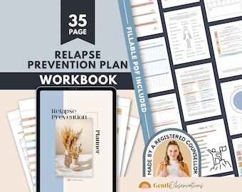 Relapse Prevention Plan Workbook Addiction Recovery Worksheets, Sobriety Workbook Safety Plan, Accountability Planner, AA/NA Recovery Sheets