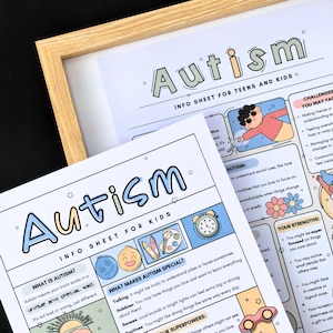 Autism Info Sheets for Kids & Teens, Psychoeducation Autism Worksheets, Neurodivergent Resource, ASC Worksheet, Autism Spectrum Condition image 11