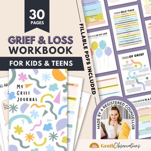 Grief and Loss Therapy Bundle, Grief and Loss Worksheets, Narrative Therapy, Conversation Cards, Kids Coping Skill Toolbox, Therapy Sheets image 3