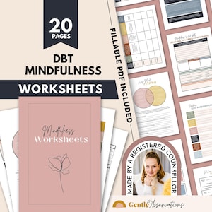 DBT Mindfulness Worksheets, dbt Skills, DBT Workbook