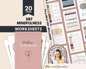 Werkbladen DGT-mindfulness, BPS-angstverlichting, therapiedagboek (invulbare pdf)