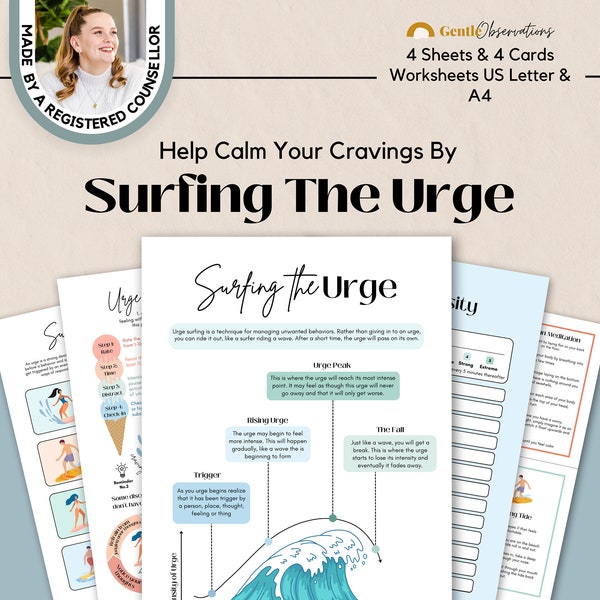 Urge Surfing Technique, Substance Use Worksheet, Addiction Recovery, Sobriety Worksheet, Crisis Protocol, Addiction Aid, Mindfulness Scripts