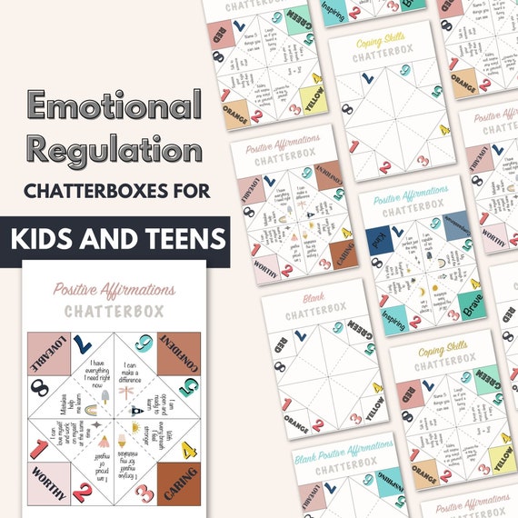 Buy Kids Feelings Chatterbox Coping Skills Emotions Fortune Teller Classroom Activity Positive Affirmations Self regulation Growth Mindset Online in India Etsy