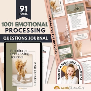 therapy question journal. Emotional processing journal. 1500 journal prompts