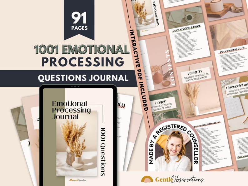 therapy question journal. Emotional processing journal. 1500 journal prompts