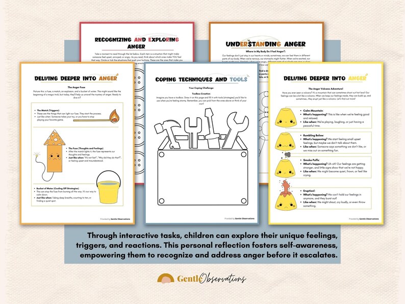 Anger Management Workbook for Kids, Anger Worksheets for Kids ...