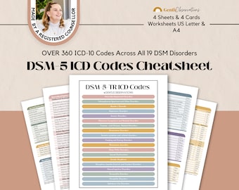 DSM-5-TR ICD Codes Cheatsheet Mental Health Report Writing, Therapy Office Forms Therapy Diagnosis Codes Cheat Sheet, Psych Intake Form