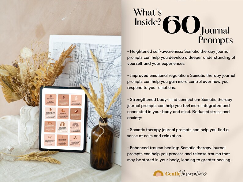 Somatic Awareness Journal Prompts, PTSD Therapy Cards (Digital Download) image 2