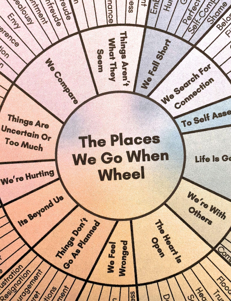 15 Feelings Wheels: Trauma, Trauma Reactions, Anxiety, Atlas of The Heart, Power & Control, Self-Care, DBT Skills, Somatic, ADHD, Sensory image 8