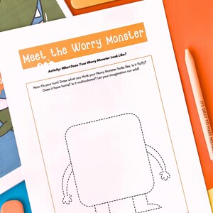 Cuaderno de ejercicios para la ansiedad infantil "El Monstruo de la Preocupación", Cuaderno de ejercicios para la ansiedad infantil en el ámbito de la orientación escolar, Habilidades para afrontar la ansiedad infantil en rincones tranquilos. imagen 13